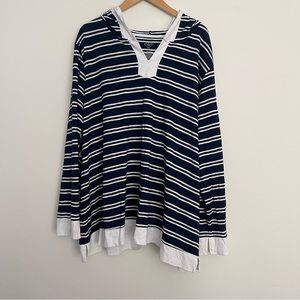 St Johns Bay Womens Pull Over Hooded Shirt size 3X
